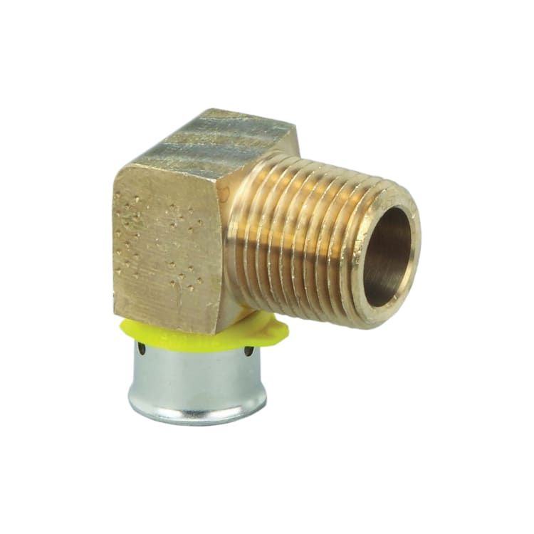 PureFlow® Press 92520 Model 2814ZL 90 deg Elbow, 1/2 in, PEX Press x MNPT, Bronze, Import