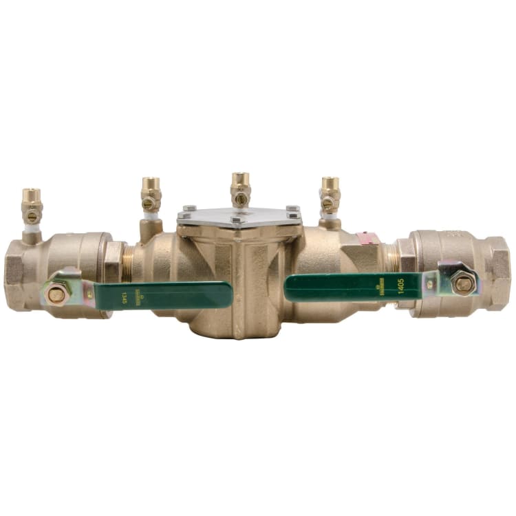 WATTS® 0063235 LF007 Double Check Valve Assembly, 2 in, Quarter-Turn Ball Valve, Cast Copper Silicon Alloy Body