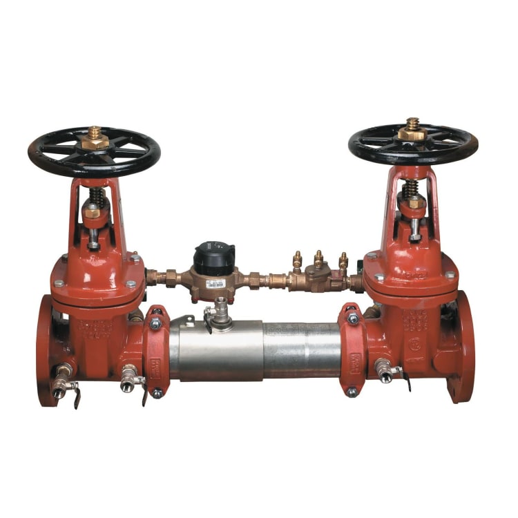 WATTS® 0111546 SilverEagle® 757DCDA Detector Assembly, 4 in, Resilient Seated Gate Valve, 304 Stainless Steel Body, Double Check Backflow