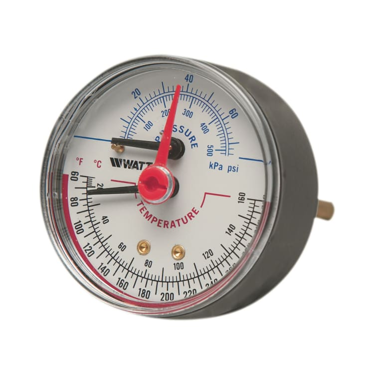 WATTS® 0121662 LFDPTG-3 Combination Pressure and Temperature Gauge, NPT