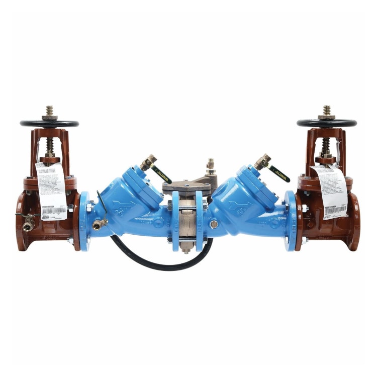 WATTS® 0122795 LF909 Reduced Pressure Zone Assembly, 2-1/2 in Nominal, Resilient Seated Gate Valve, Cast Copper Silicon Alloy Body, 7.5 fps Flow Rate, Domestic