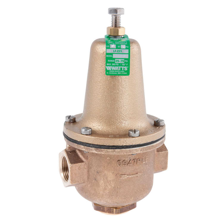 WATTS® 0298514 LF223 High Capacity Pressure Reducing Valve, 3/4 in, FNPT, 300 psi, Brass Body