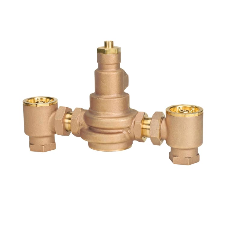 WATTS® 0559171 LFN170 CSUT Master Tempering Valve With Check Stop, 2 x 1-1/4 in, NPT, 125 psi, 7 gpm, Brass Body