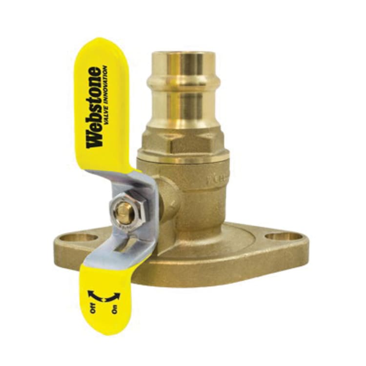 Webstone The Isolator® H-81404HV Ball Valve, 1 in, Press x Rotating Flange, Forged Brass Body, Full Port, PTFE Softgoods