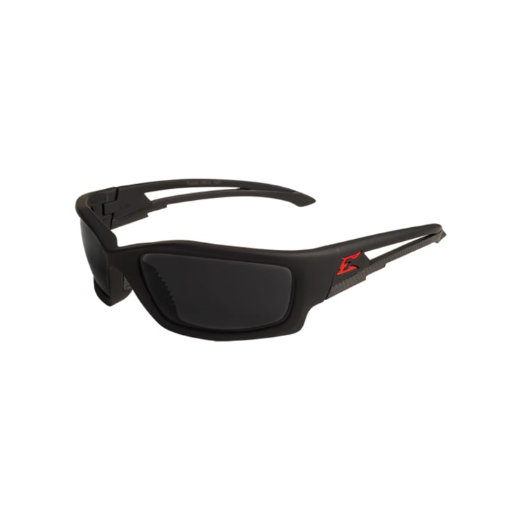 EDGE® SK136 Kazbek Non-Polarized Safety Glass With Red Edge Logo, Torque Smoke Lens, 99.9% UVA/UVB/UVC Rays UV