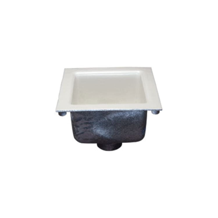 Zurn® Z1900-2NH No-Hub Sani-Flor Receptor, 2 in Drain Opening, 12 in W x 12 in D, Squared Shape, Floor Mount, Cast Iron