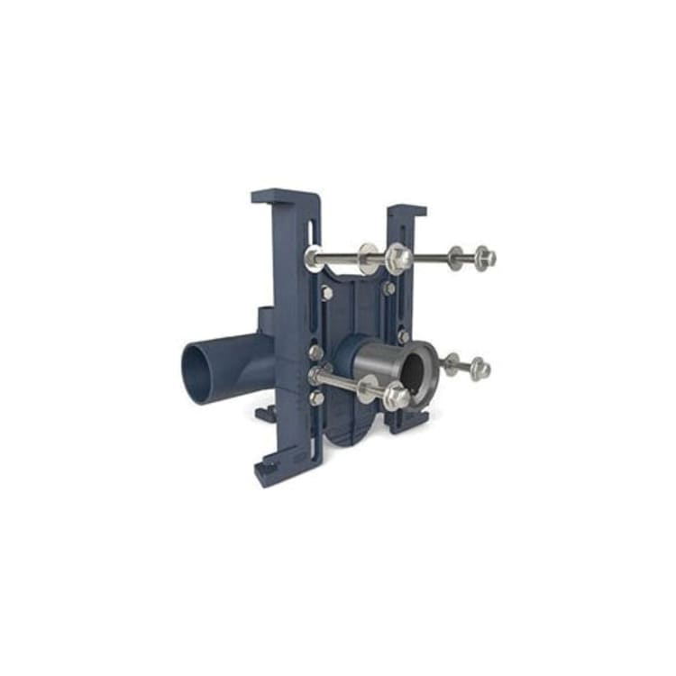 Zurn® EZCarry® Z1201-NL4-RYK17-12 Adjustable Horizontal High Performance Carrier System, For Use With Siphon Jet Water Closet, 500 lb Load, 4 in No-Hub Left-Hand Inlet with Flow to Right, 2 in Left-Hand Vent, Cast Iron, Dura Coated