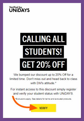 How to get Dr. Martens Student Discount