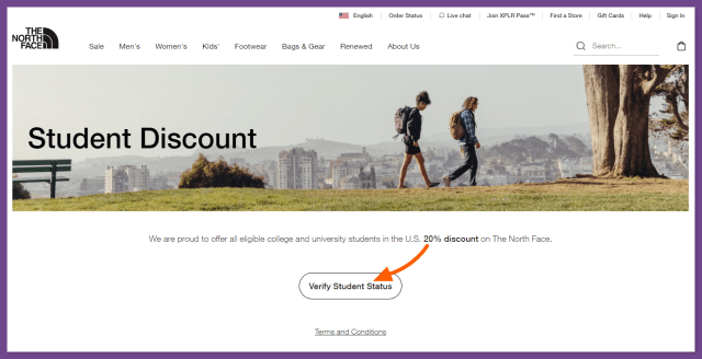 How to get The North Face Student Discount