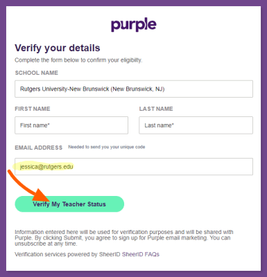 How to get Purple  Student Discount