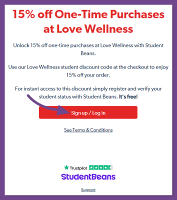 How to get Love Wellness Student Discount