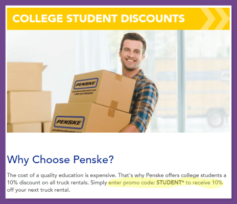 How to get Penske Student Discount