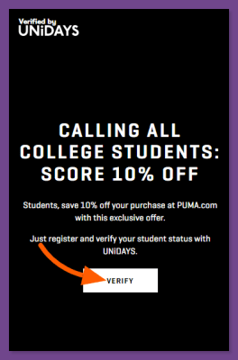 How to get PUMA Student Discount
