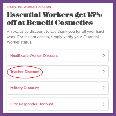 How to get Benefit Cosmetics Student Discount