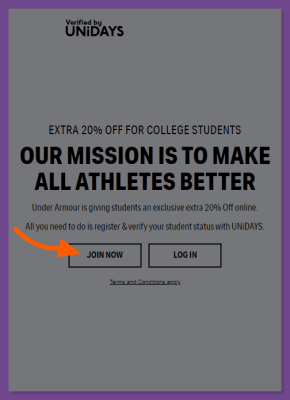 Under Armour Extra 20% Off - UNiDAYS student discount February 2024