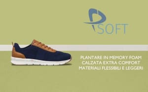 Scarpe in Memory Foam, con calzata comfort e materiali leggeri. 