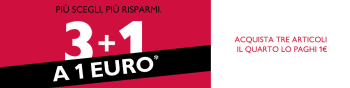 PROMO 3+1: acquista 3 articoli, il quarto lo paghi € 1