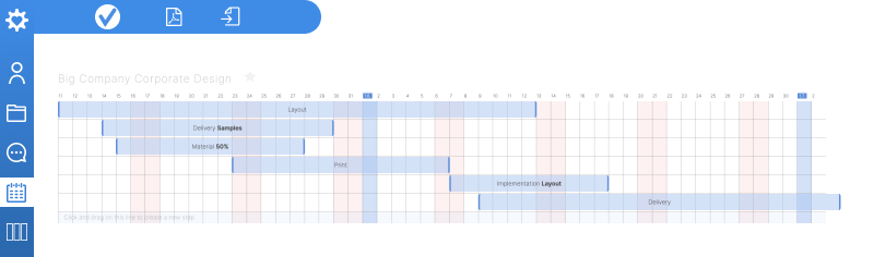 detailed timeline of your project