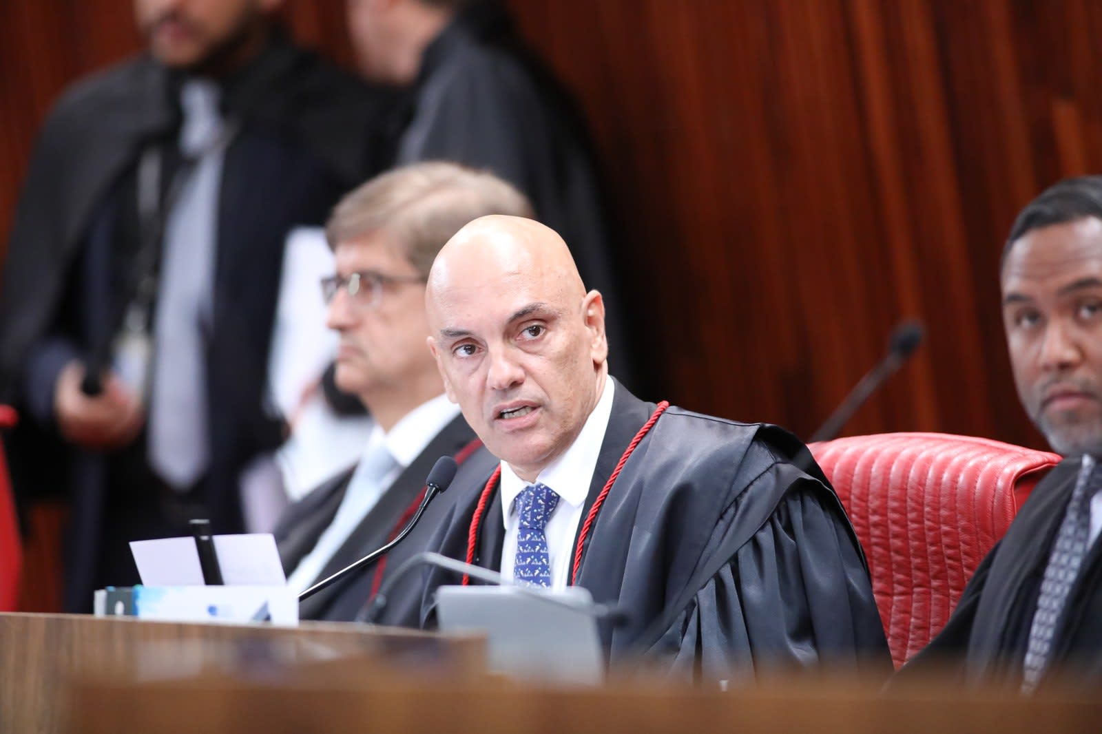 Thẩm phán Tòa Tối cao Brazil Alexandre de Moraes phát biểu tại một phiên họp