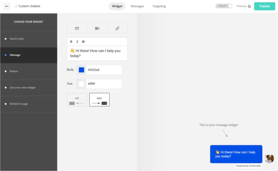 Bot builder Widget screenshot