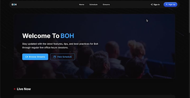 Cover image for BOH - Bolt Office Hours Platform