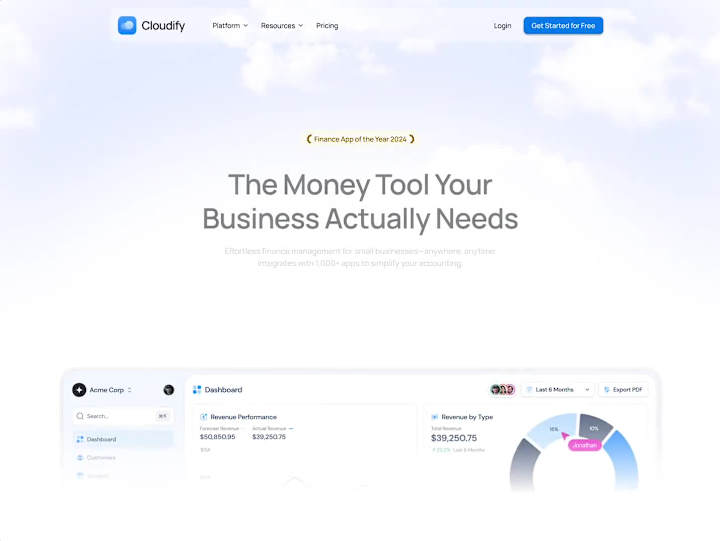 Cover image for Cloudify - Landing Page Design