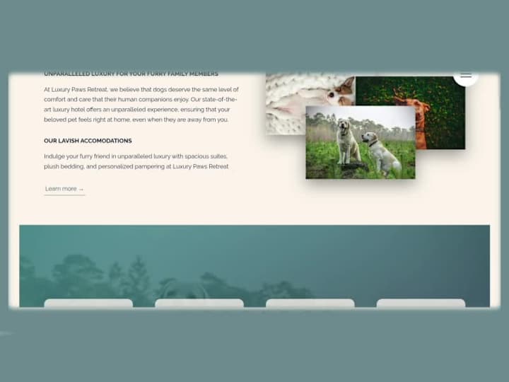 Cover image for Luxury Paws Retreat | Landing Page for a luxury hotel for dogs