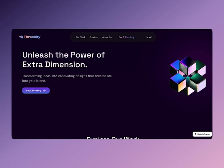 Cover image for Threedify Creative Agency - Framer Website