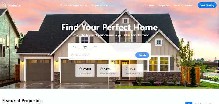 Cover image for Real Estate Agency Website- Design Challenge top 10 winner