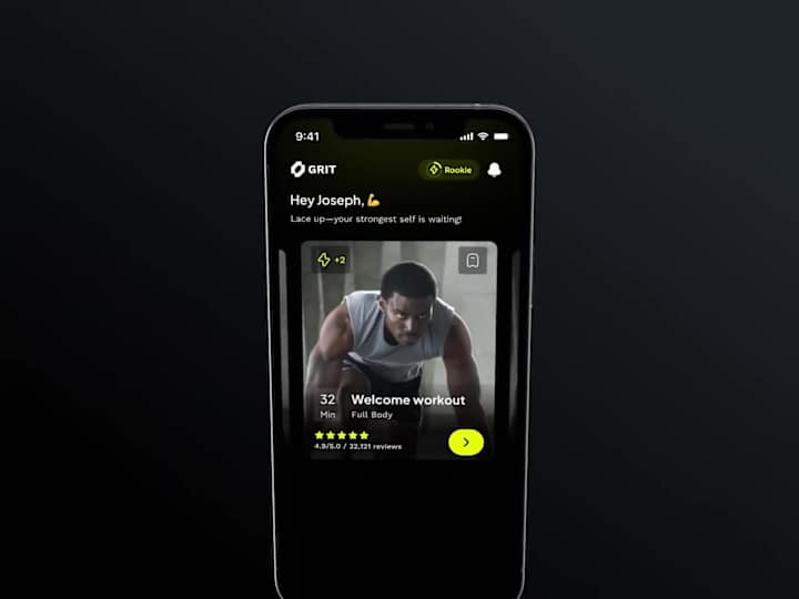 Cover image for GRIT Fitness App Home Screen Design