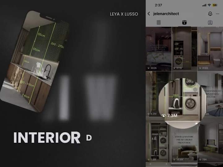 Cover image for 7M organic views | Interior design animations and video edits