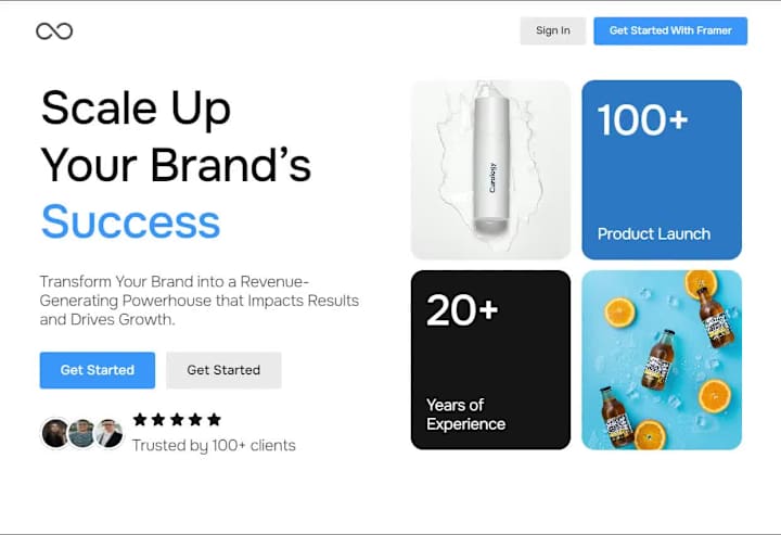 Cover image for Brand Agency landing Page in Framer