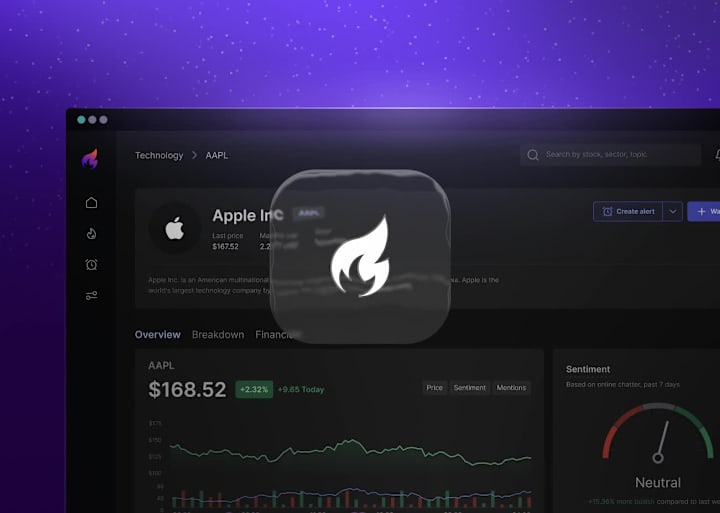 Cover image for AI Stock Sentiment Analytics SaaS Product + UX Overhaul