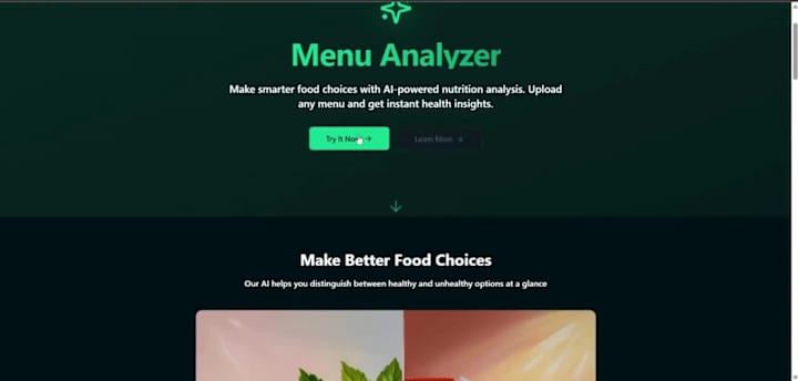 Cover image for Menu Analyzer AI App