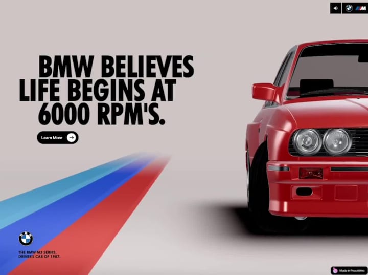 Cover image for BMW E30 M3 | Made by Peach Web 3D Website Builder