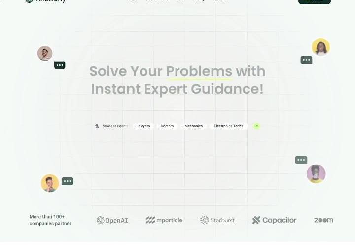 Cover image for Answerly – UX/UI Landing Page for Expert Guidance Platform