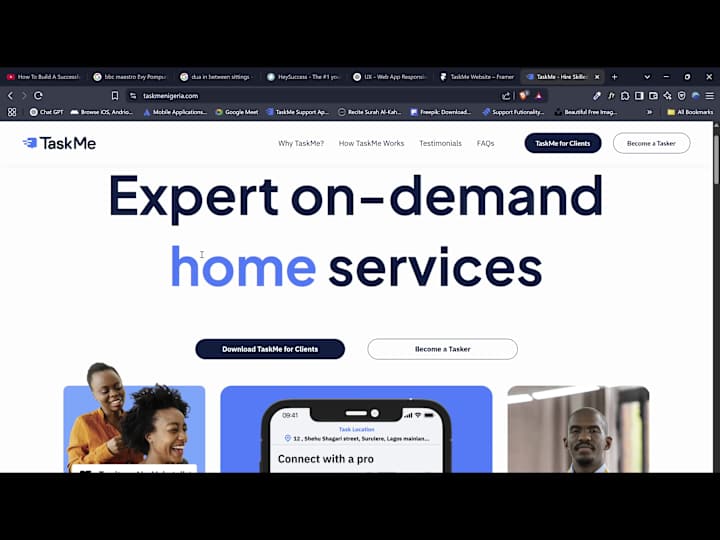 Cover image for TaskMe Landing Page. Figma Designto Framer Development