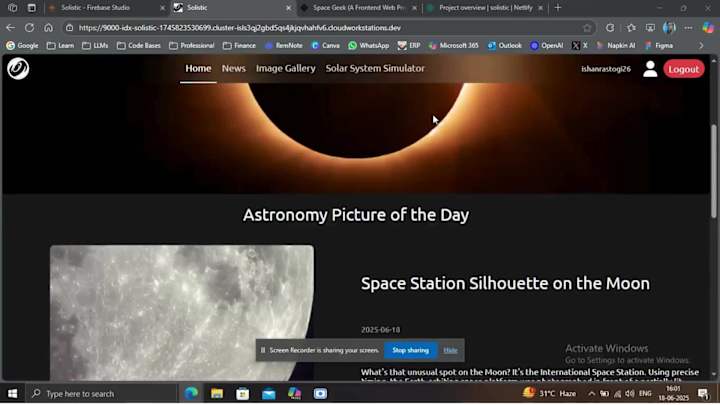 Cover image for Solistic - A Central Platform for all space enthusiasts