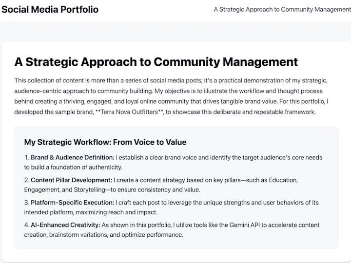 Cover image for Strategic Community Management for Terra Nova Outfitters