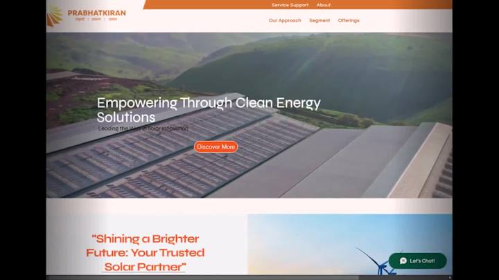 Cover image for Prabhakirana Solar – Website Structure & Design