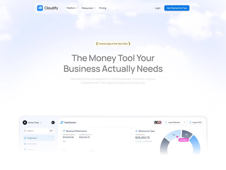 Cover image for Cloudify - Landing Page Design