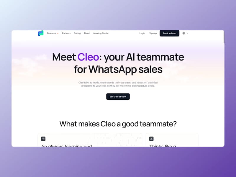 Cover image for Cleo - SaaS Landing Page