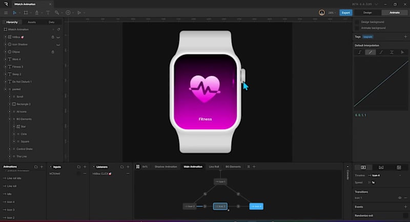 Cover image for Interactive Focus Mode Animation for iWatch - Rive