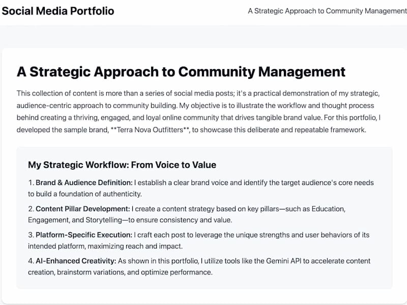 Cover image for Strategic Community Management for Terra Nova Outfitters
