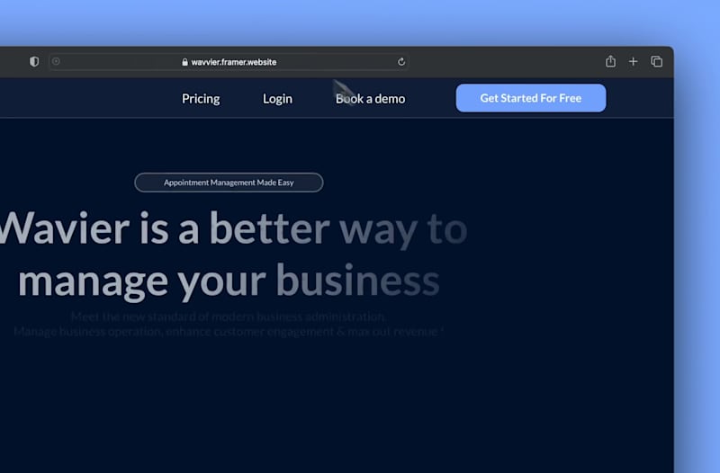 Cover image for Framer Website Design for Wavier 