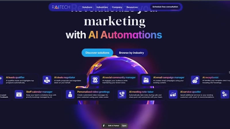 Cover image for RAITECH AI Consulting Agency Website Design