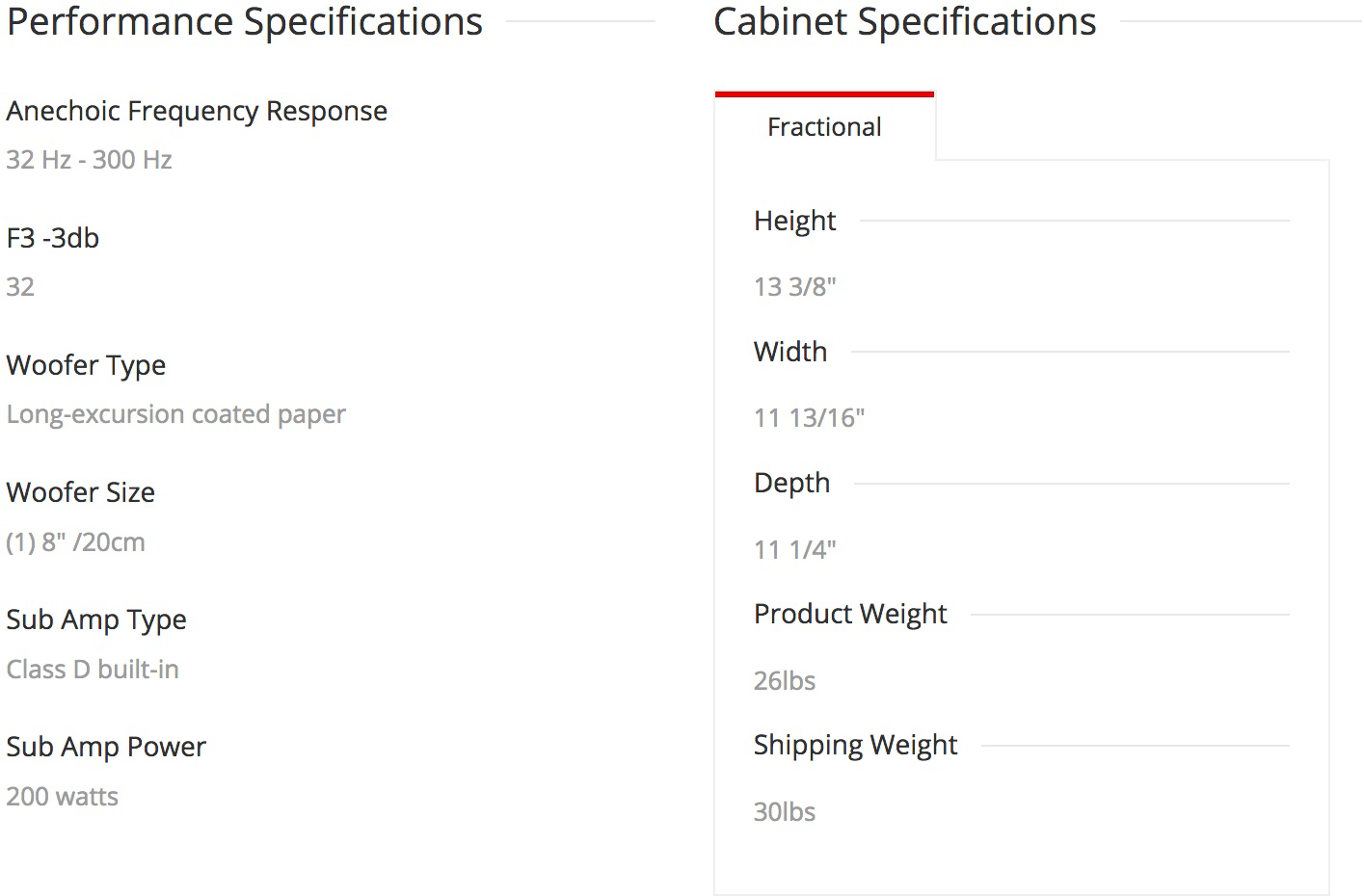 Triad InRoom OmniSub 8