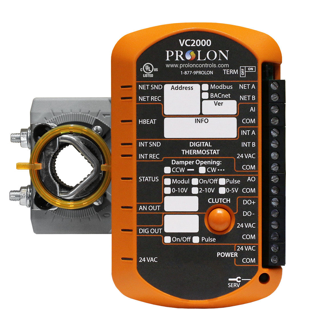 PLVC2000 ProLon VAV/Zone Controller w/Actuator No Flow Sensor 1AI