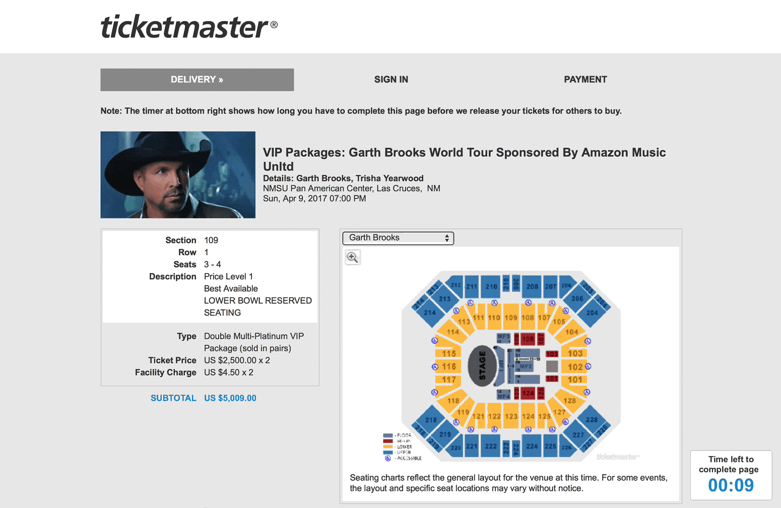 The timer in Ticketmaster’s checkout process.