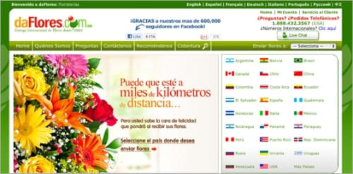 daFlores homepage.
